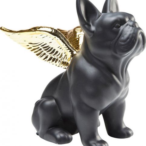 Dekorativní figurka Sitting Angel Dog Gold-Black - KARE