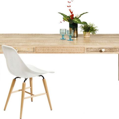 Jídelní stůl se 2 zásuvkami a ručně vyřezávanými detaily Kare Design Plain, délka 200 cm - Bonami.cz