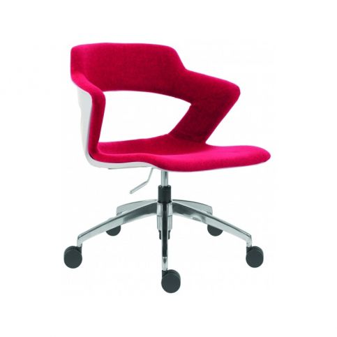 Alvar Office Konferenční židle Mia Roll, plast/čalouněná (zelená PANT. 316C)  - DESIGNOVÁ KANCELÁŘ