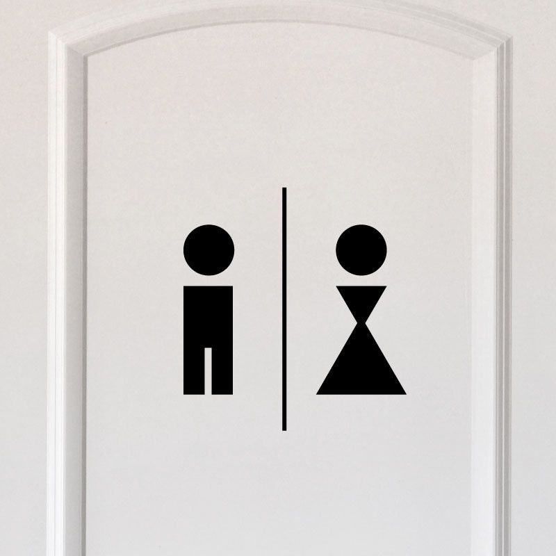 Černá samolepka Ambiance Man And Woman Restroom - Bonami.cz