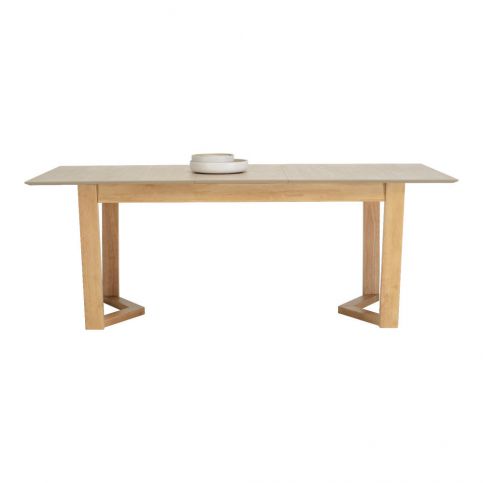 Šedý rozkládací jídelní stůl s nohami z dubového dřeva sømcasa Irina, 160 x 90 cm - Bonami.cz