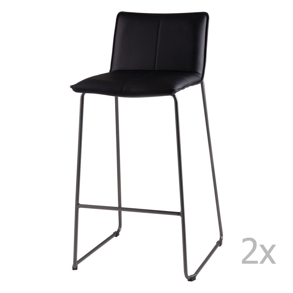 Sada 2 černých barových židlí sømcasa Lou - Bonami.cz