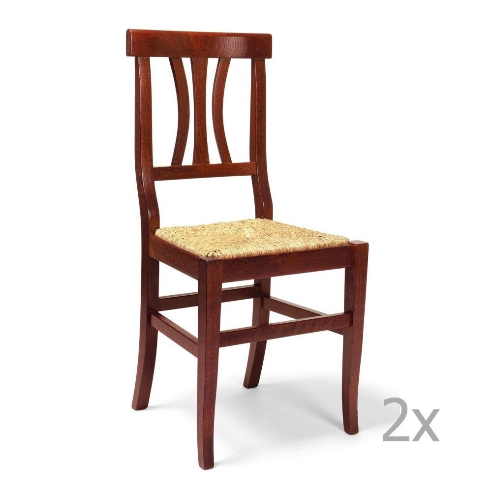 Sada 2 dřevěných jídelních židlí Castagnetti Straw - Bonami.cz