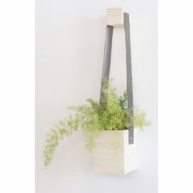 Šedý květináč z jedlového dřeva Surdic Colgante, 17 x 62 cm
