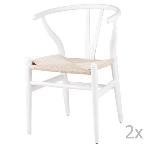 Sada 2 bílých dřevěných jídelních židlí sømcasa Ada - Bonami.cz