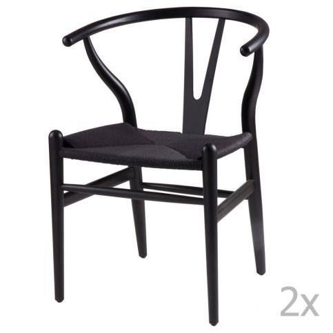 Sada 2 černých dřevěných jídelních židlí sømcasa Ada - Bonami.cz