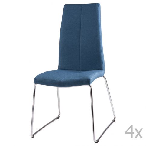 Sada 4 tmavě modrých jídelních židlí sømcasa Aora - Bonami.cz