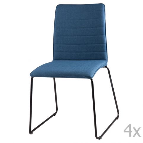 Sada 4 tmavě modrých jídelních židlí sømcasa Vera - Bonami.cz