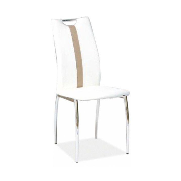 Tempo Kondela Židle SIGNA - bílá / béžová ekokůže - ATAN Nábytek