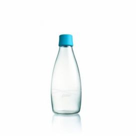 Světlemodrá skleněná lahev ReTap, 500 ml