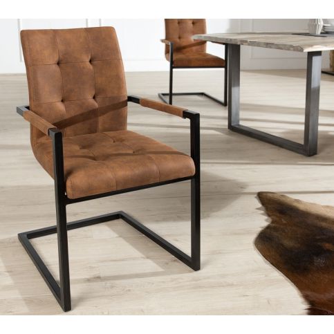 INV Konferenční židle Burges koňak, loketní opěrka - Design4life