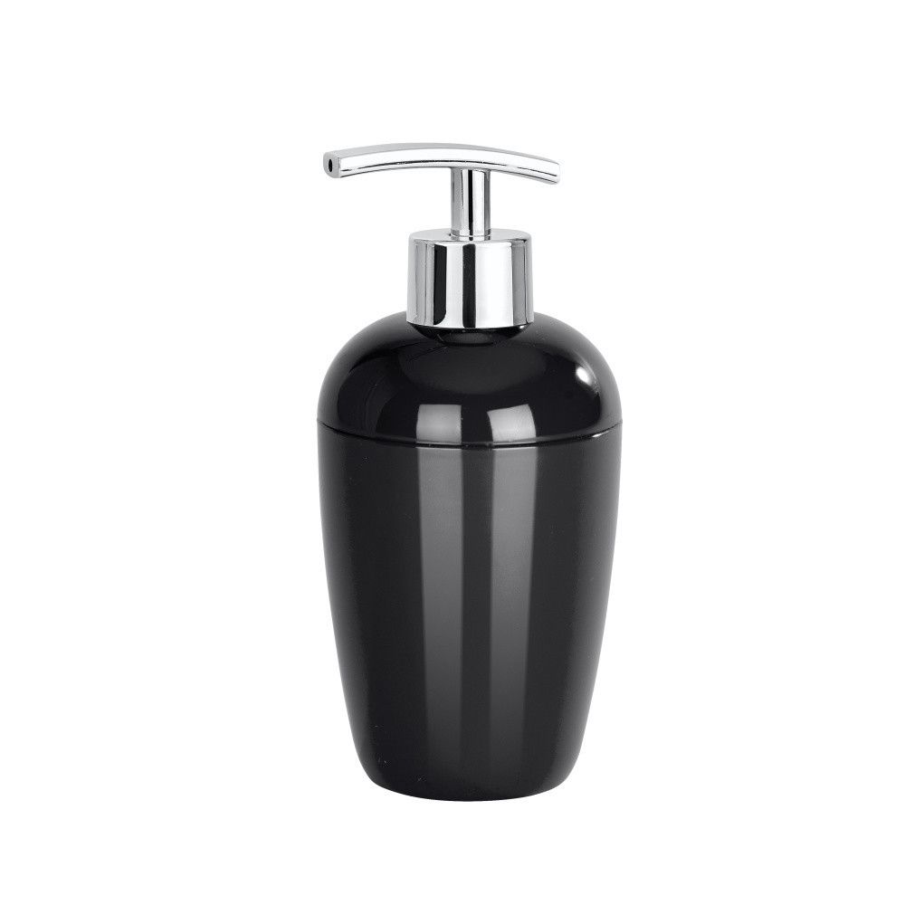Moderní černá nádobka na mýdlo z vysoce kvalitního plastu COCKTAIL BLACK, 8x18 cm, WENKO - EMAKO.CZ s.r.o.