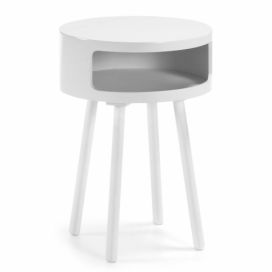 Bílý odkládací stolek s úložným prostorem Kave Home Bruk