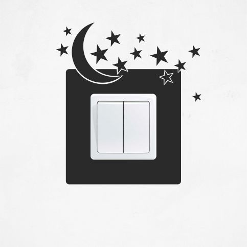 Samolepka na vypínač - Hvězdy s měsícem - PopyDesign - Popydesign