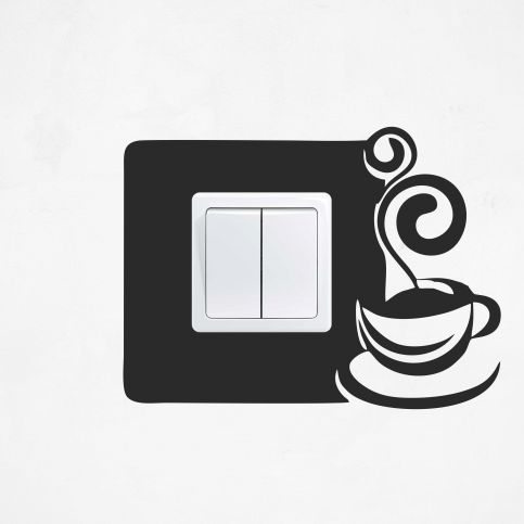 Samolepka na vypínač - Šálek kávy - PopyDesign - Popydesign