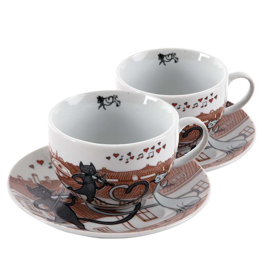 Home Elements porcelánová šapo sada Kočky ve městě 250 ml - moderninakup.cz