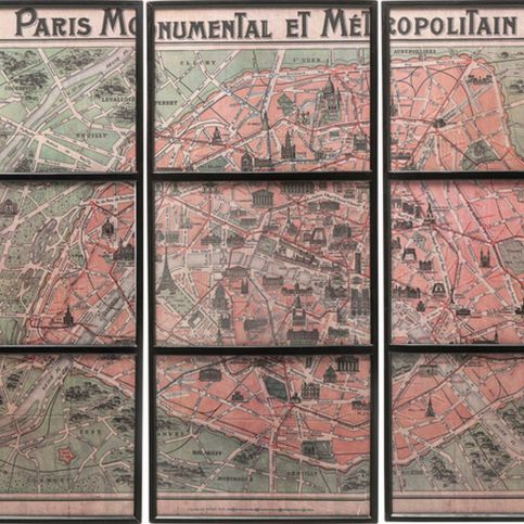Nástěnná dekorace Paris Maps Rámeček (3-Set) 112x146cm - KARE