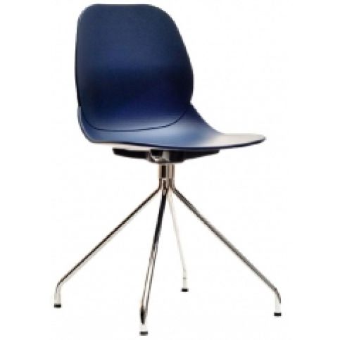 EMPIRE Konferenční židle Buen, tmavě modrá (Chrom)  - DESIGNOVÁ KANCELÁŘ