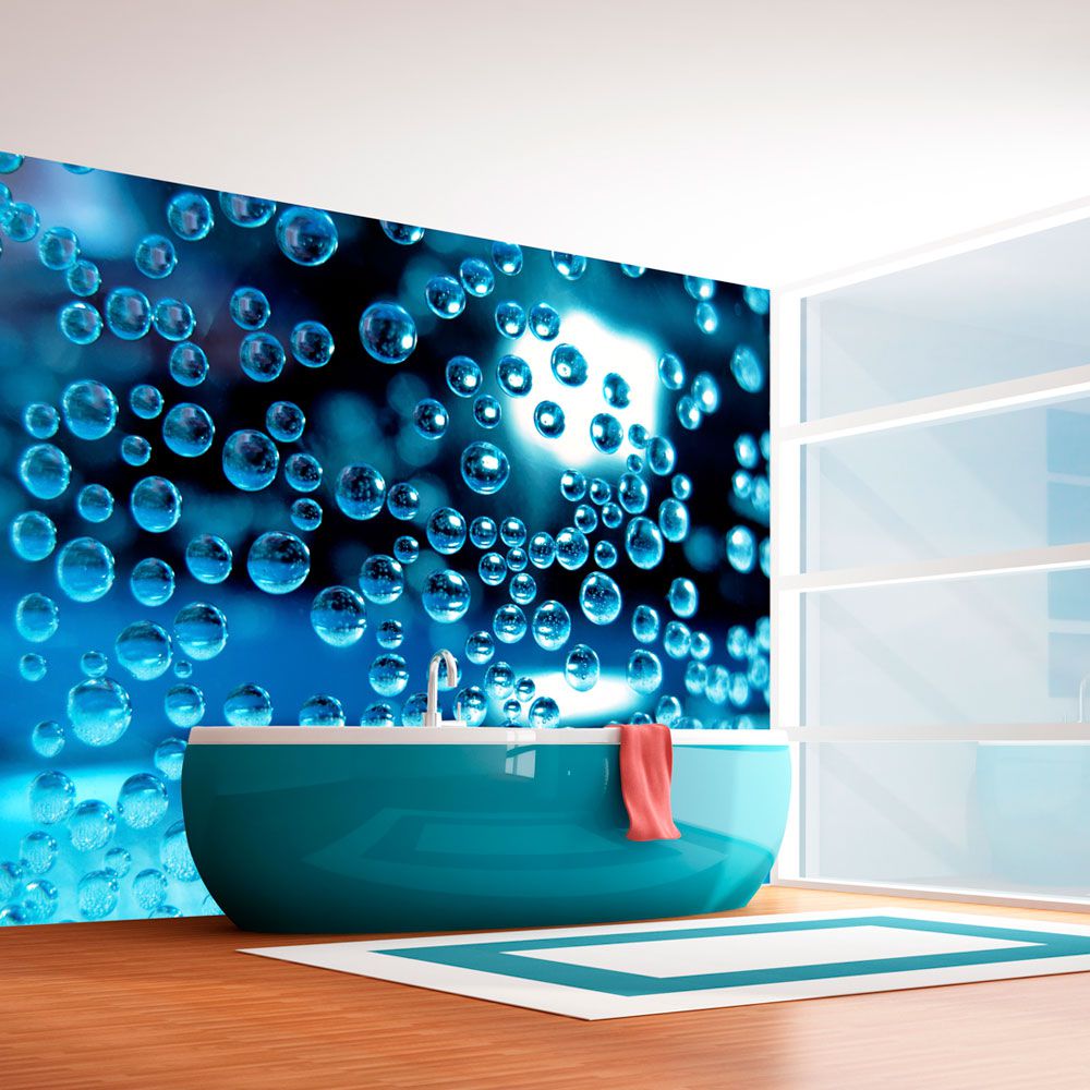 Fototapeta Bimago - Blue water with bubbles + lepidlo zdarma 200x154 cm - GLIX DECO s.r.o.