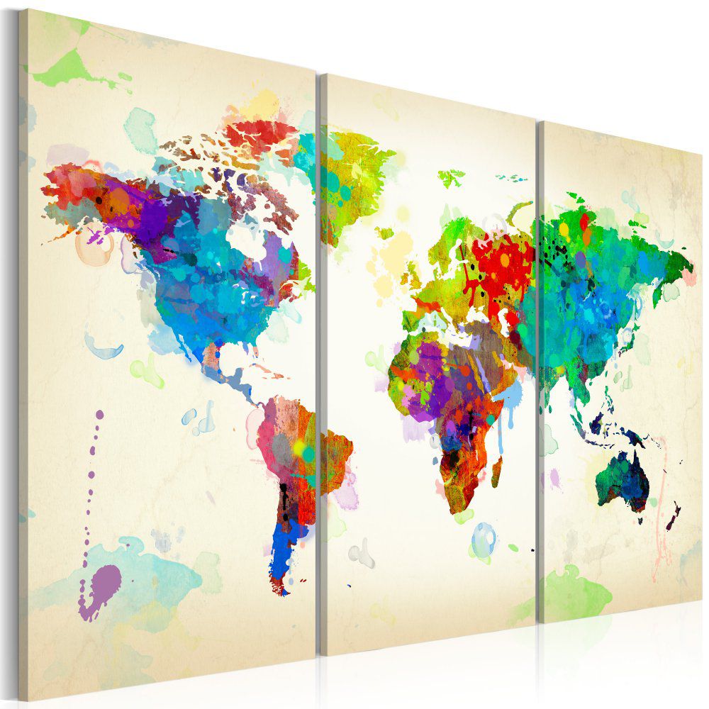 Obraz na plátně Bimago - All colors of the World - třídílný 60x40 cm - GLIX DECO s.r.o.