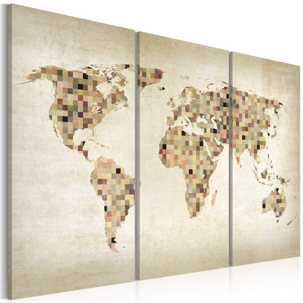 Obraz na plátně Bimago - Beige shades of the World - třídílný 60x40 cm - GLIX DECO s.r.o.