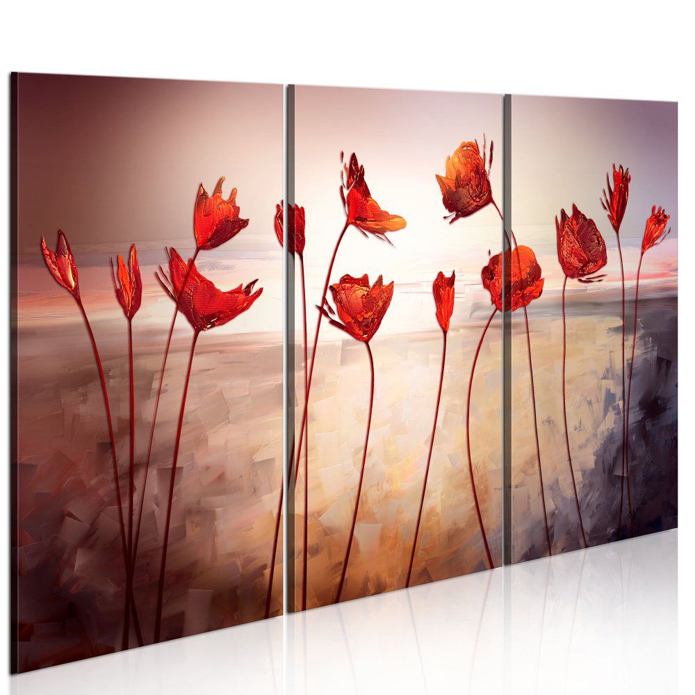 Obraz na plátně Bimago - Bright red poppies 60x40 cm - GLIX DECO s.r.o.