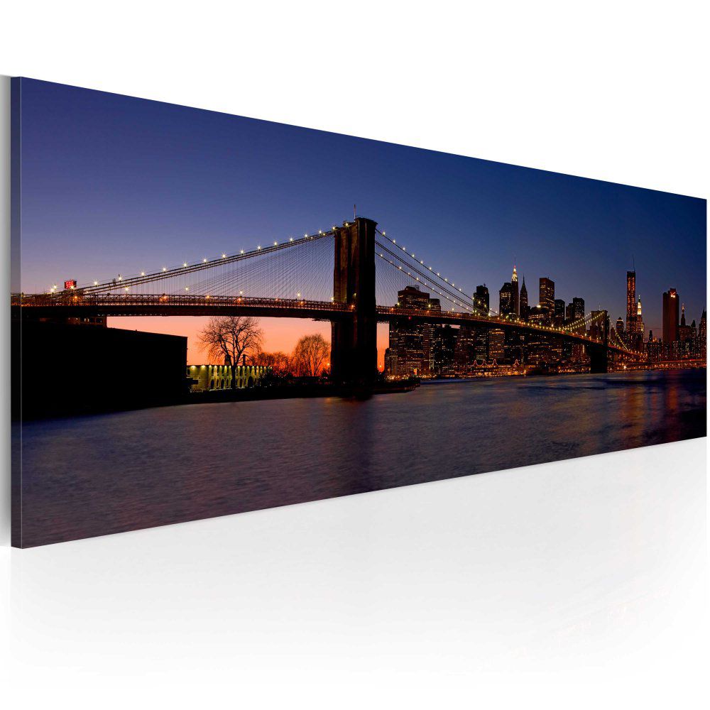 Obraz na plátně Bimago - Brooklynský most - panoráma 120x40 cm - GLIX DECO s.r.o.