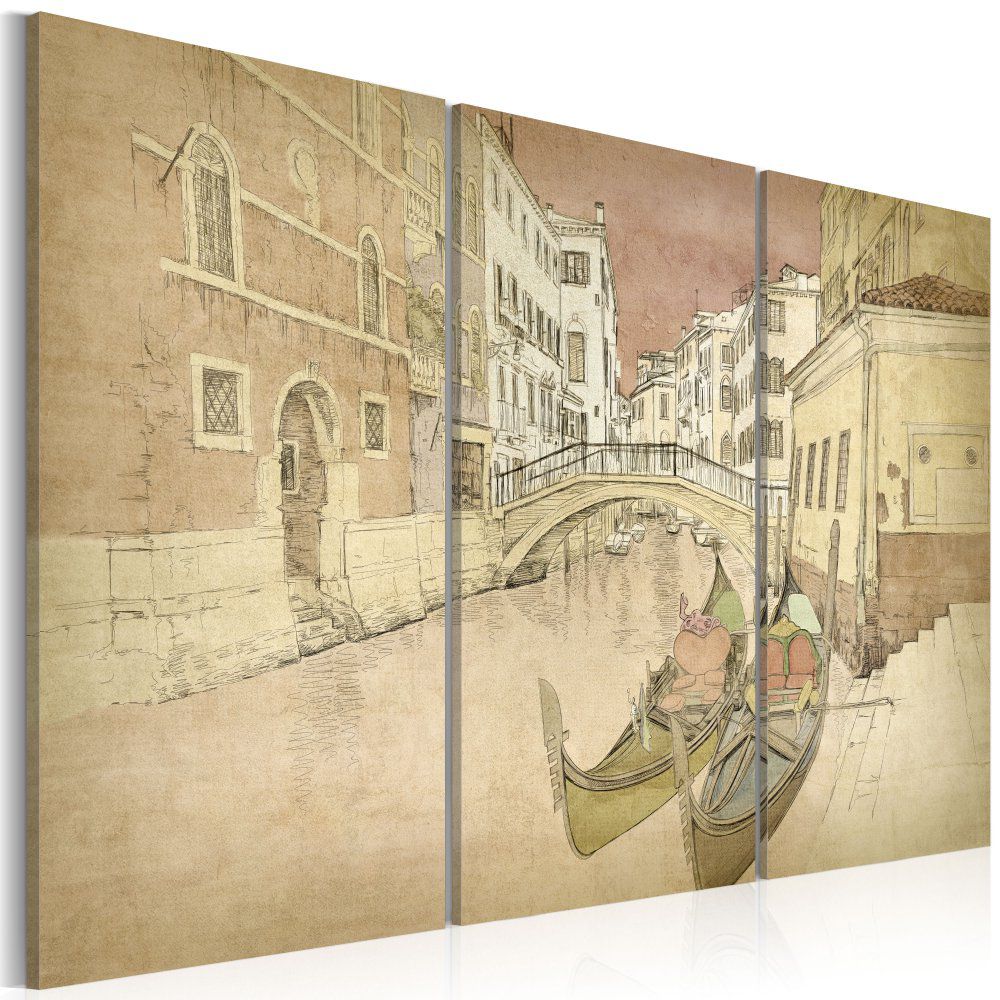 Obraz na plátně Bimago - City of lovers - triptych 60x40 cm - GLIX DECO s.r.o.