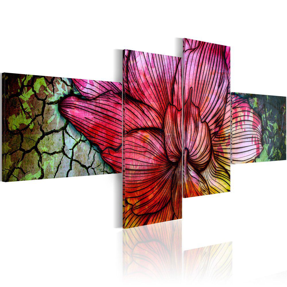 Obraz na plátně Bimago - Duhová květina 100x45 cm - GLIX DECO s.r.o.