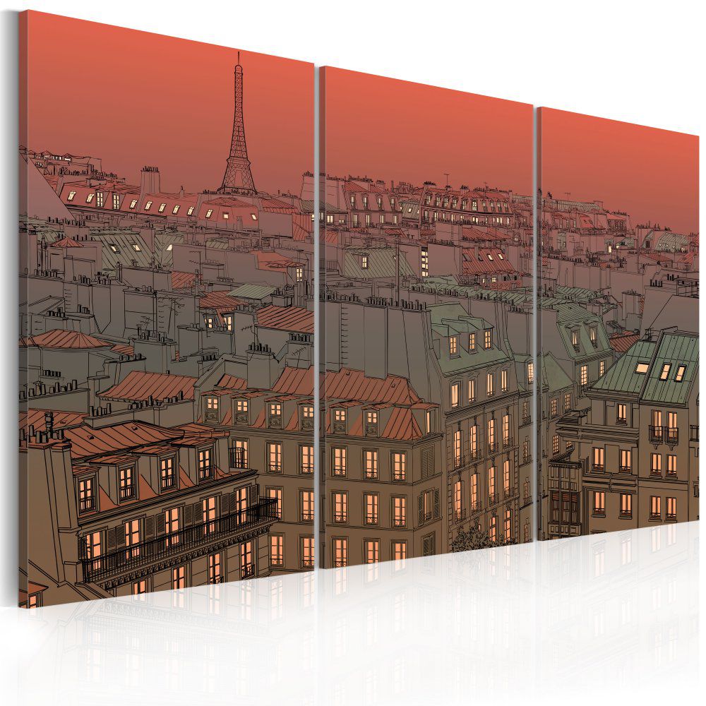 Obraz na plátně Bimago - Eiffel Tower on the background of sunset 60x40 cm - GLIX DECO s.r.o.