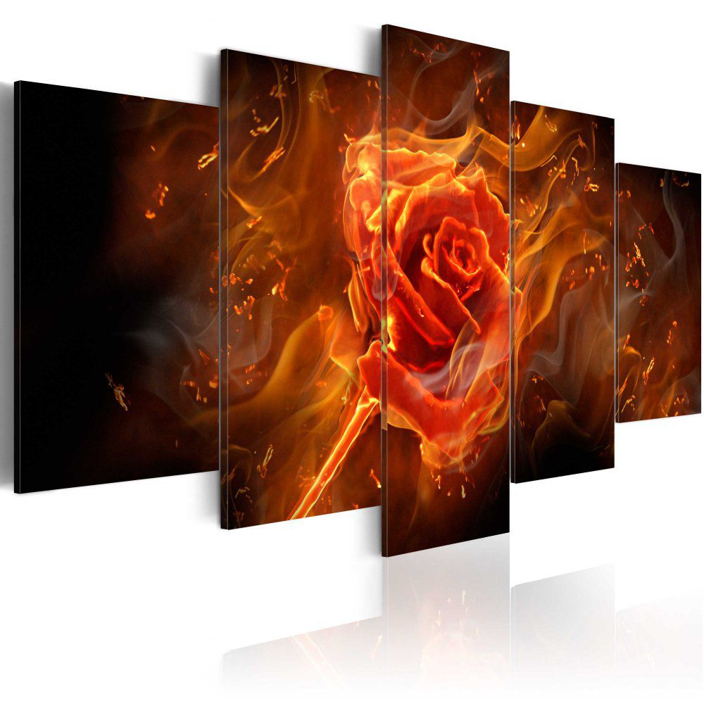 Obraz na plátně Bimago - Flaming Rose 100x50 cm - GLIX DECO s.r.o.