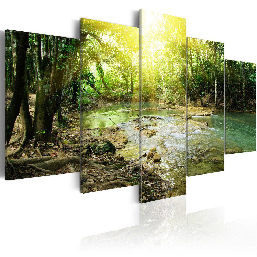 Obraz na plátně Bimago - Forest river 100x50 cm - GLIX DECO s.r.o.