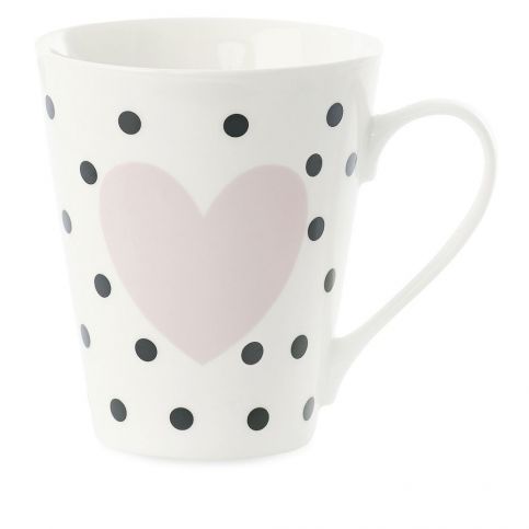 Porcelánový hrnek Miss Étoile Coffee Black Dots and Rose Heart - Bonami.cz