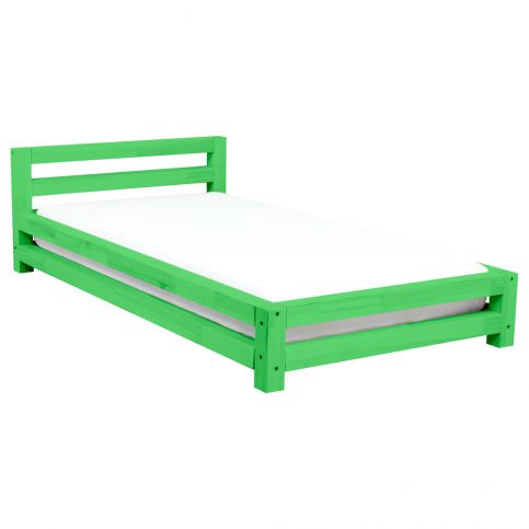 Zelená jednolůžková postel z borovicového dřeva Benlemi Single, 80 x 160 cm - Bonami.cz
