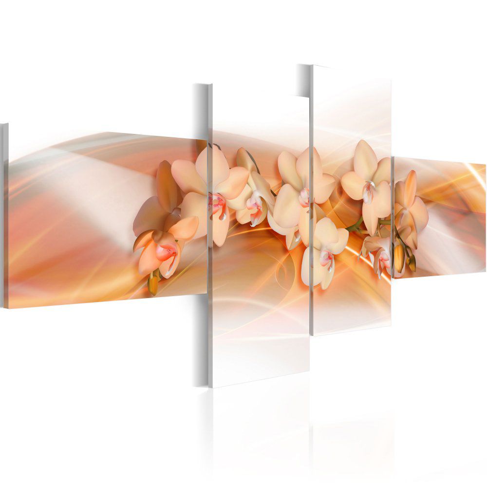 Obraz na plátně Bimago - Krémové orchideje 100x45 cm - GLIX DECO s.r.o.