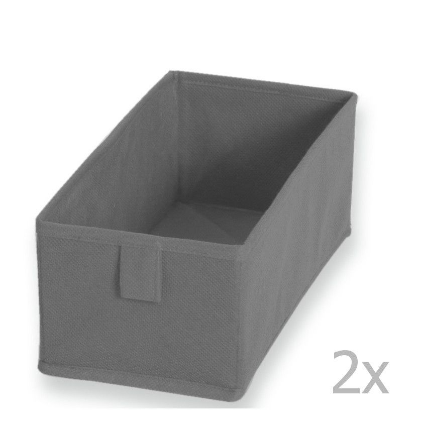 Sada 2 šedých textilních boxů JOCCA, 28 x 13 cm - Bonami.cz