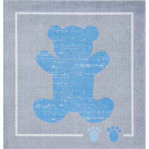 Dětský modro-šedý koberec Zala Living Teddy, 100 x 100 cm - Bonami.cz