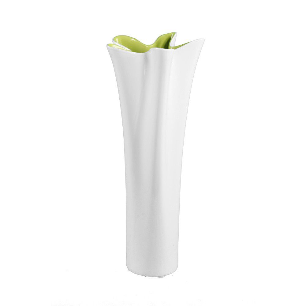 Zeleno-bílá váza Mauro Ferretti Diogo, 54,5x20,5x20,5 cm - Bonami.cz