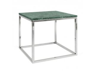 Zelený mramorový odkládací stolek TEMAHOME Prairie 50 x 50 cm s chromovanou podnoží - Bonami.cz