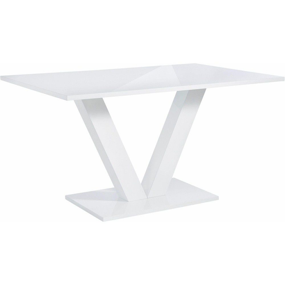 Lesklý bílý jídelní stůl Støraa Allen, 90 x 140 cm - Bonami.cz
