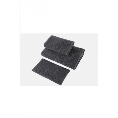 Soft Cotton Malý ručník CIRCLE 32 x 50 cm Černá antracit - VIP interiér