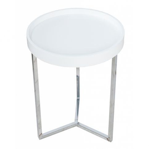 INV Odkládací stolek Linoa 40cm bílý/chrom - Design4life