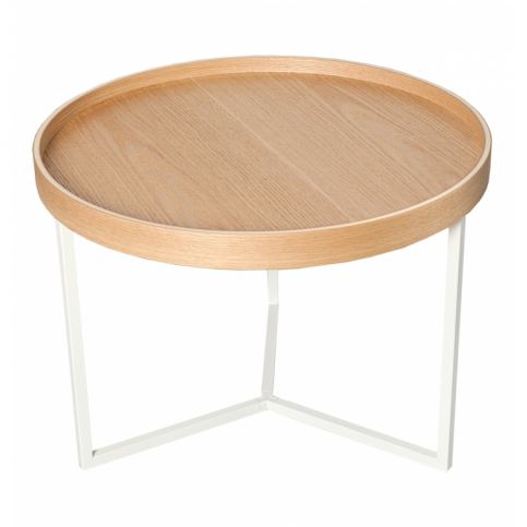 INV Odkládací stolek Linoa 60cm bílý/dub - Design4life