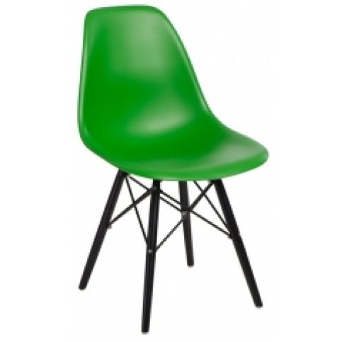 Židle DSW, zelená (Černá)  - Designovynabytek.cz