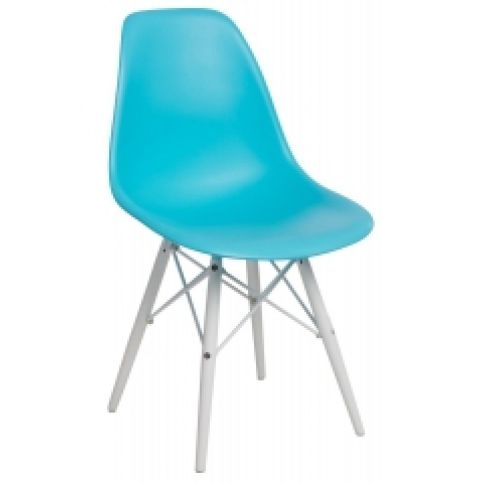 Židle DSW, sky blue (Bílá)  - Designovynabytek.cz