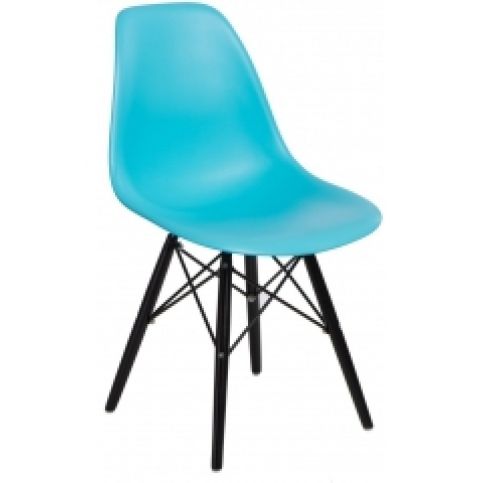 Židle DSW, sky blue (Černá)  - Designovynabytek.cz