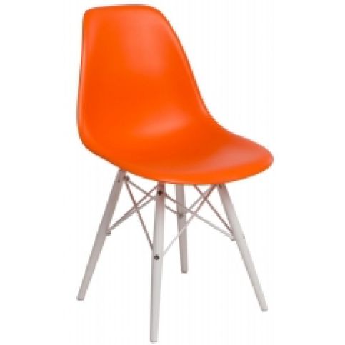 Židle DSW, oranžová (Bílá)  - Designovynabytek.cz