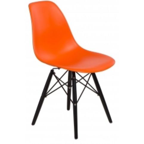 Židle DSW, oranžová (Černá)  - Designovynabytek.cz