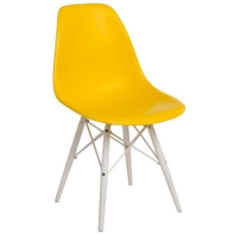 Židle DSW, žlutá (Bílá)  - Designovynabytek.cz