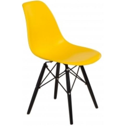 Židle DSW, žlutá (Černá)  - Designovynabytek.cz